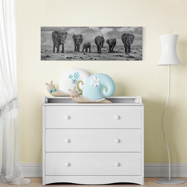Quadri con elefanti Famiglia numerosa