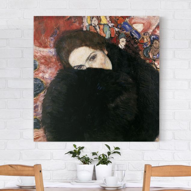 Stampe quadri famosi Gustav Klimt - Signora con la muffola