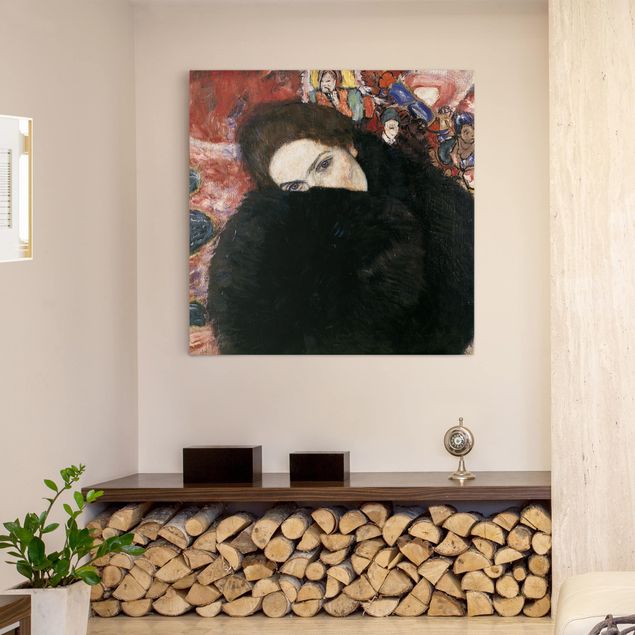 Stile di pittura Gustav Klimt - Signora con la muffola