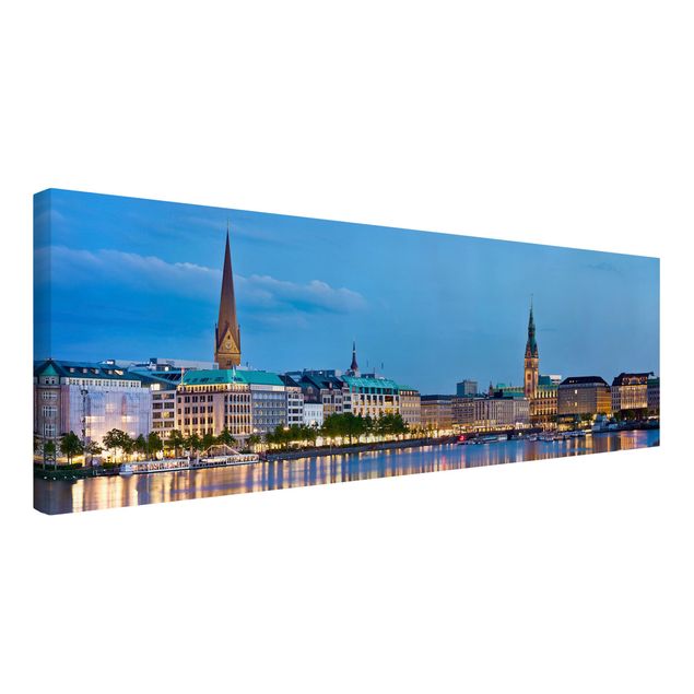Quadri su tela con architettura e skylines Skyline di Amburgo