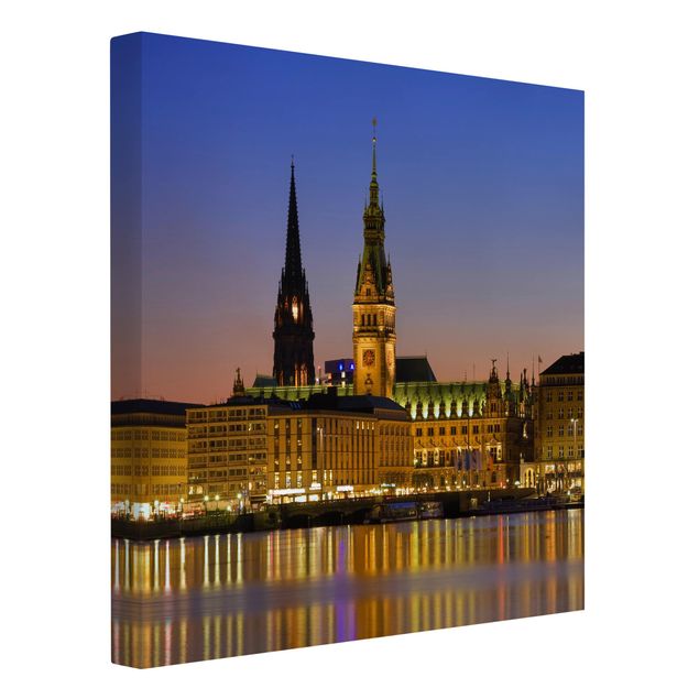 Stampa su tela città Panorama di Amburgo
