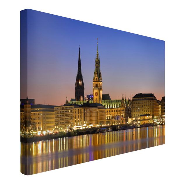 Stampa su tela città Panorama di Amburgo