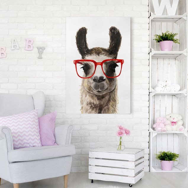 Quadro animali Hip Lama con occhiali II