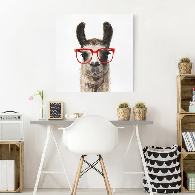 Quadro animali Hip Lama con occhiali II