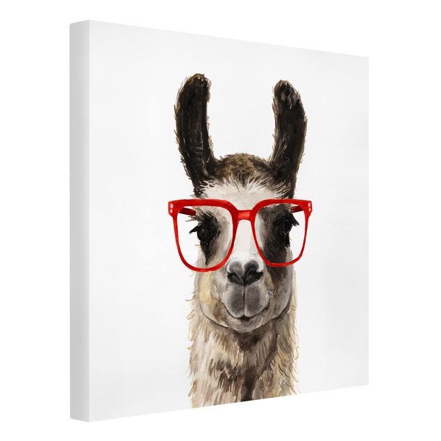 Stampe su tela animali Hip Lama con occhiali II