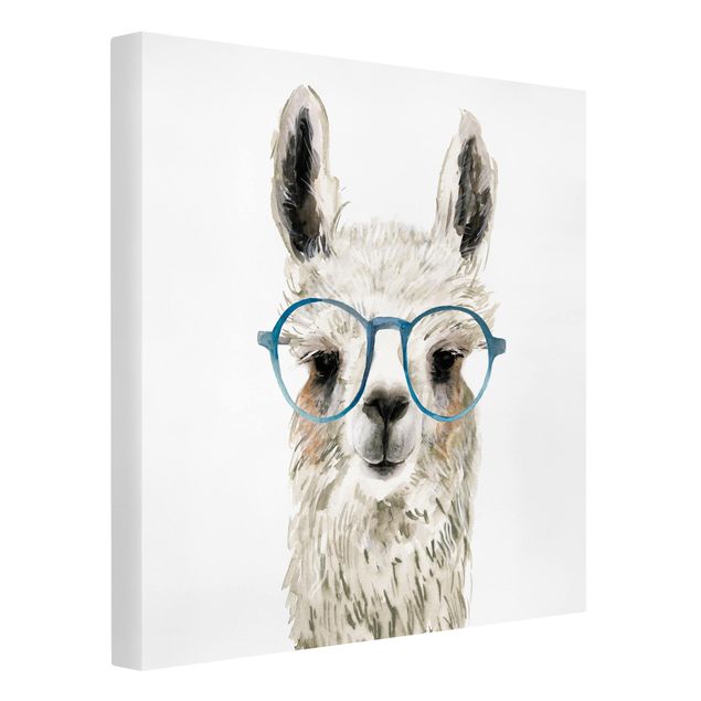 Stampe su tela animali Hip Lama con occhiali III