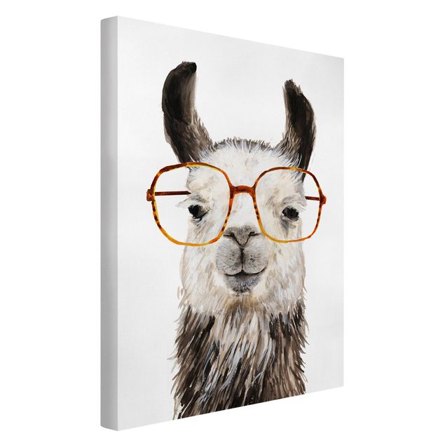 Stampe su tela animali Hip Lama con occhiali IV