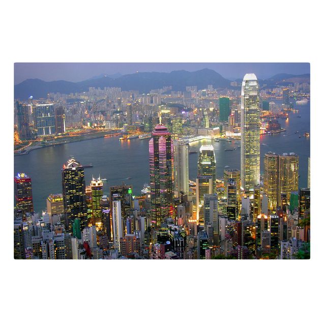 Stampa su tela città Skyline di Hong Kong