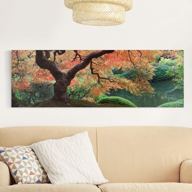 Quadri su tela con foresta Giardino giapponese