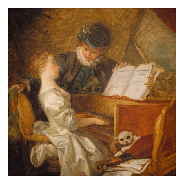 Riproduzioni quadri Jean Honoré Fragonard - Lezione di pianoforte