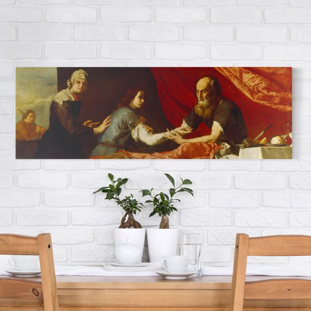 Stampe quadri famosi Jusepe De Ribera - Isacco che benedice Giacobbe