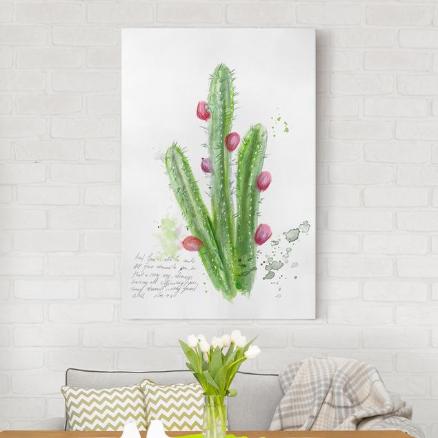 Quadri con fiori Cactus con versi biblici II