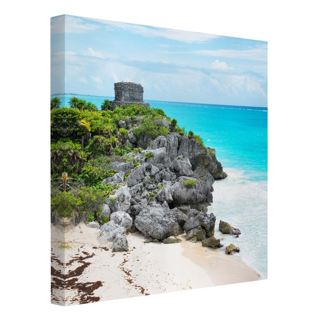 Quadri con paesaggio Costa caraibica, rovine di Tulum