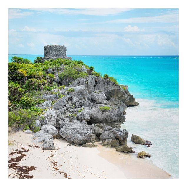 Quadro spiaggia Costa caraibica, rovine di Tulum