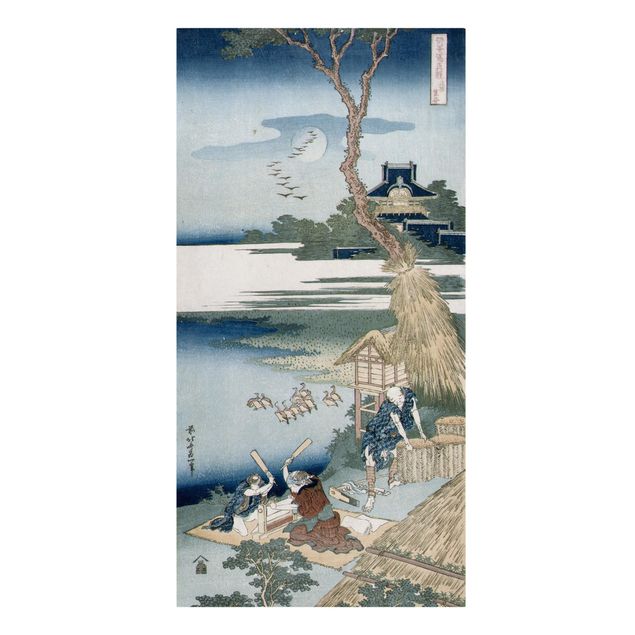 Quadro moderno Katsushika Hokusai - Un contadino che attraversa un ponte