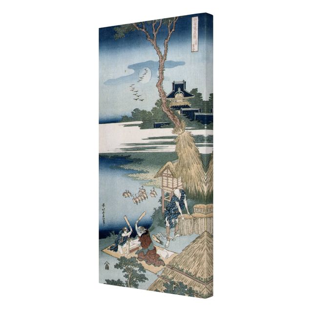Riproduzioni quadri famosi Katsushika Hokusai - Un contadino che attraversa un ponte