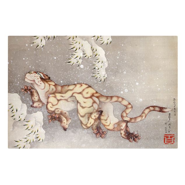 Quadri moderni   Katsushika Hokusai - Tigre nella tempesta di neve