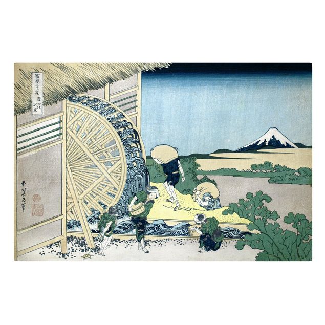 Riproduzione quadri su tela Katsushika Hokusai - Ruota ad acqua a Onden
