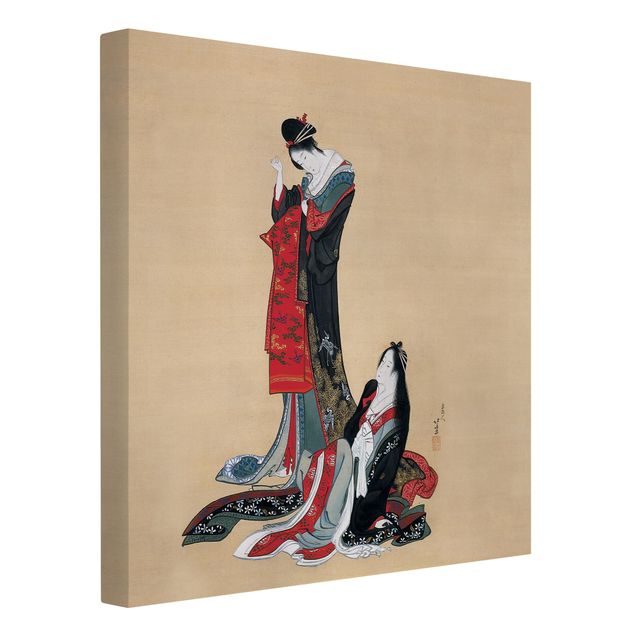 Riproduzioni quadri famosi Katsushika Hokusai - Due cortigiane