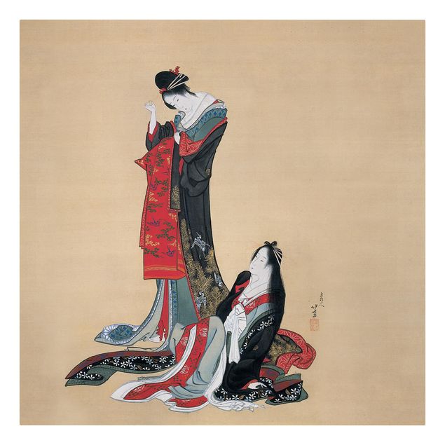 Quadro ritratto Katsushika Hokusai - Due cortigiane