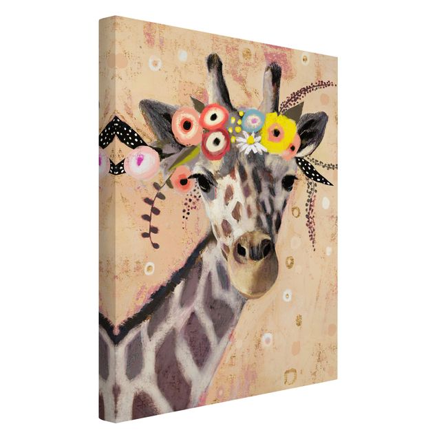 Quadro animali Giraffa Klimt