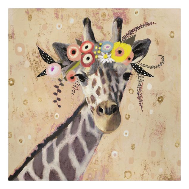 Stampe su tela animali Giraffa Klimt
