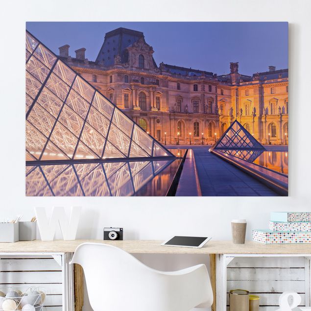 Riproduzioni quadri famosi Louvre Parigi di notte