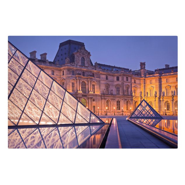 Quadri skyline  Louvre Parigi di notte