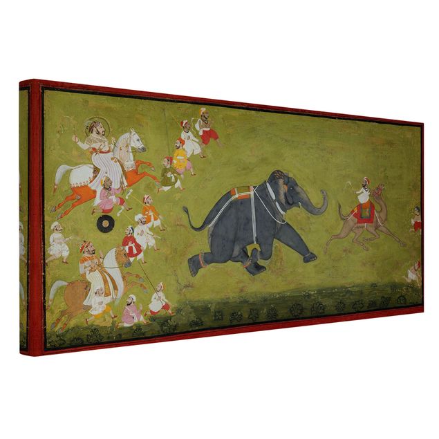 Elefante quadro Il Maharaja Jagat Singh insegue un elefante in fuga
