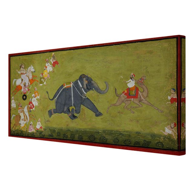 Riproduzioni quadri famosi Il Maharaja Jagat Singh insegue un elefante in fuga