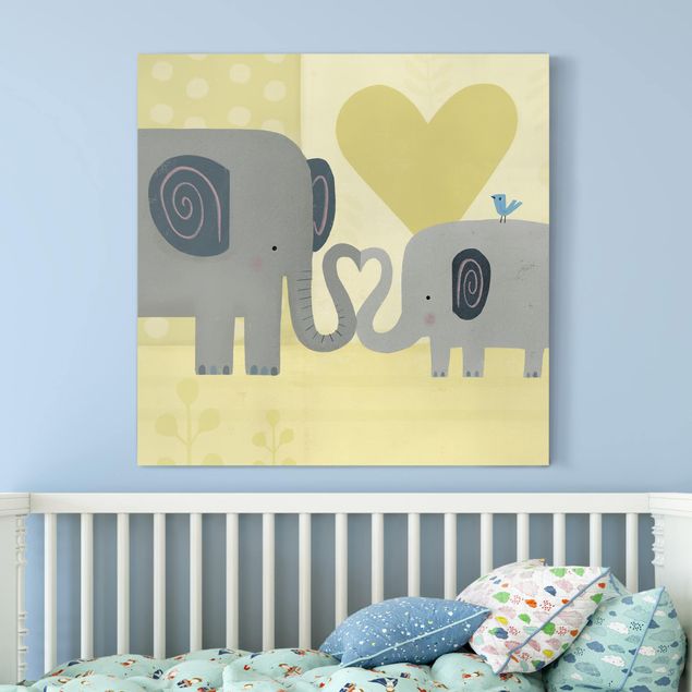Quadri su tela con elefanti Io e la mamma - Elefanti