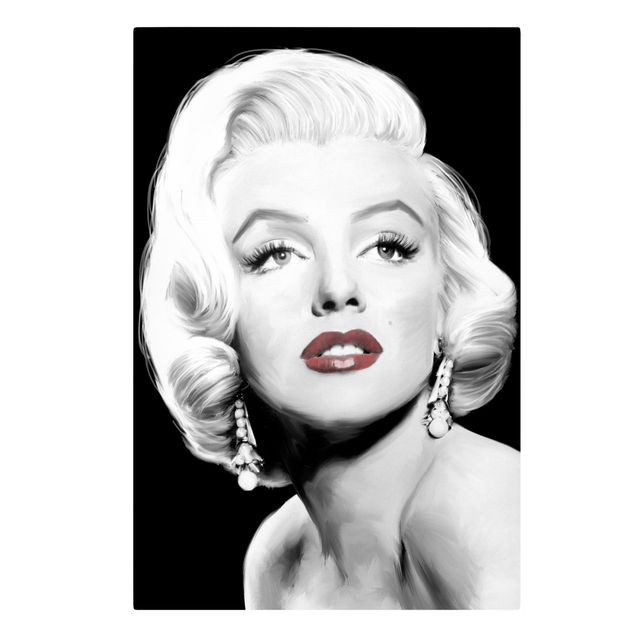 Stampa su tela Marilyn con gli orecchini