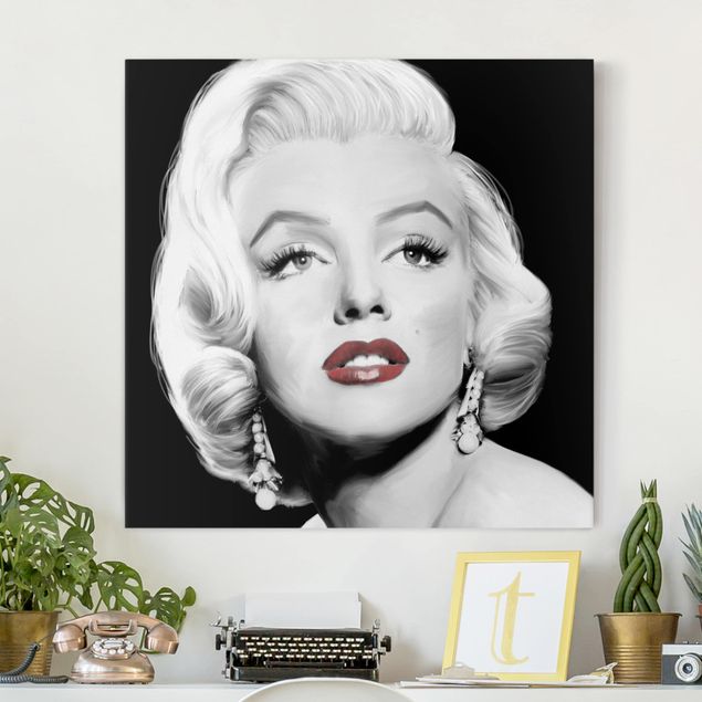 Quadro moderno Marilyn con gli orecchini