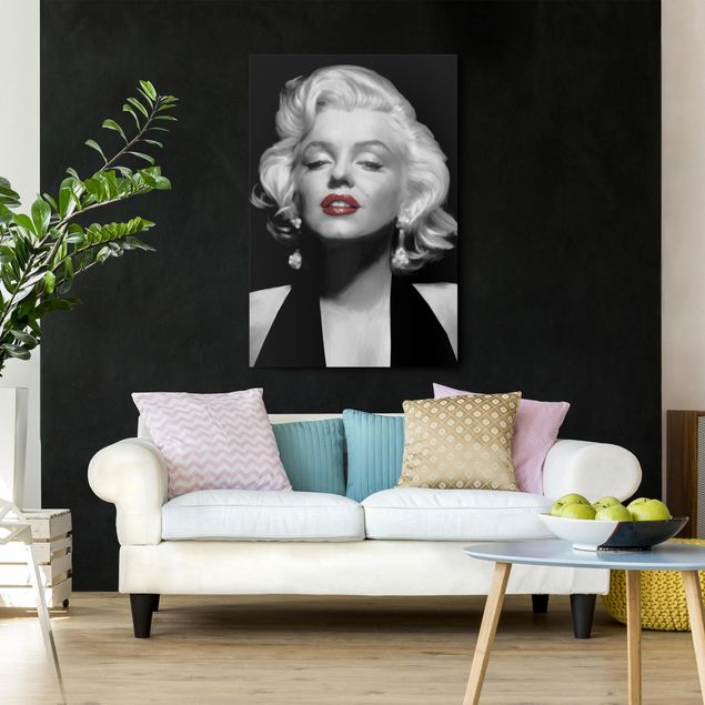 Quadri stile vintage Marilyn con le labbra rosse
