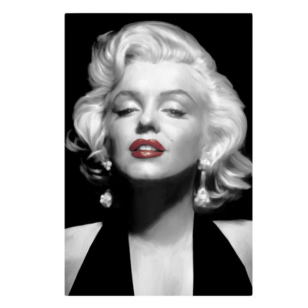 Quadri su tela Marilyn con le labbra rosse