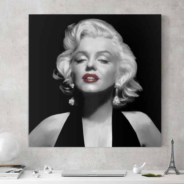 Quadro moderno Marilyn con le labbra rosse