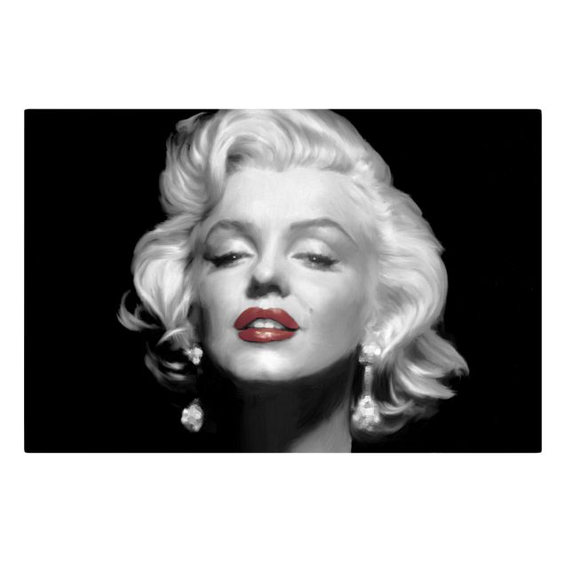 Quadri su tela Marilyn con le labbra rosse