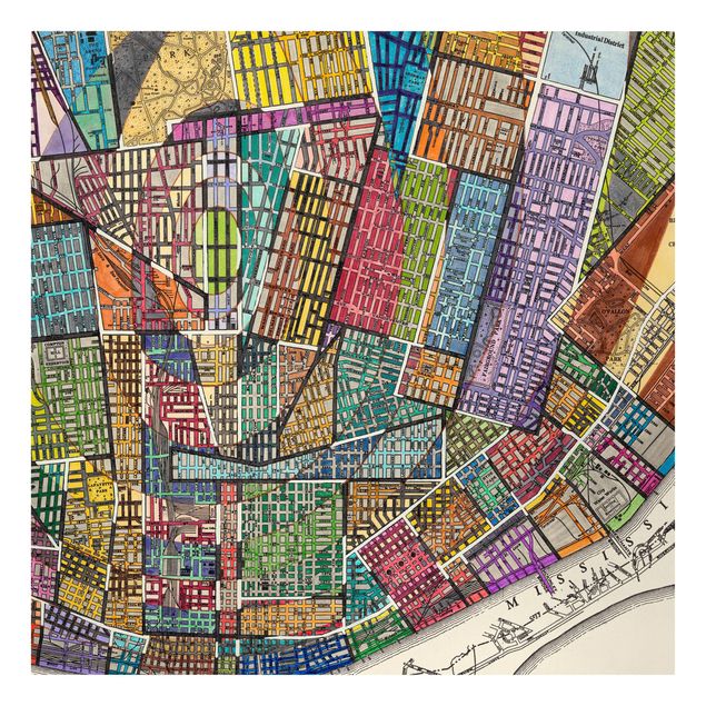 Quadri stampe Mappa moderna di St. Louis