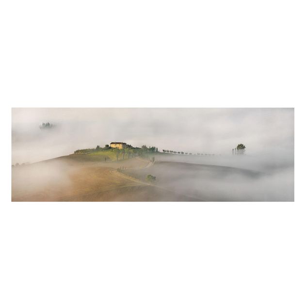 Quadri su tela paesaggio Nebbia mattutina in Toscana