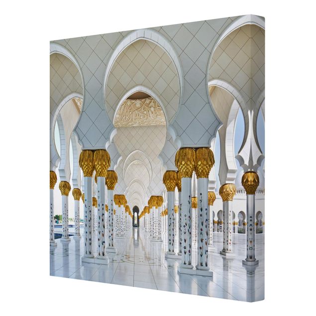 Stampa su tela - Mosque In Abu Dhabi - Quadrato 1:1