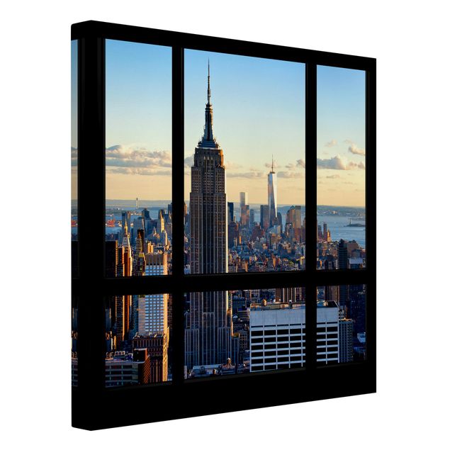 Quadro moderno Finestra di New York vista sull'Empire State Building