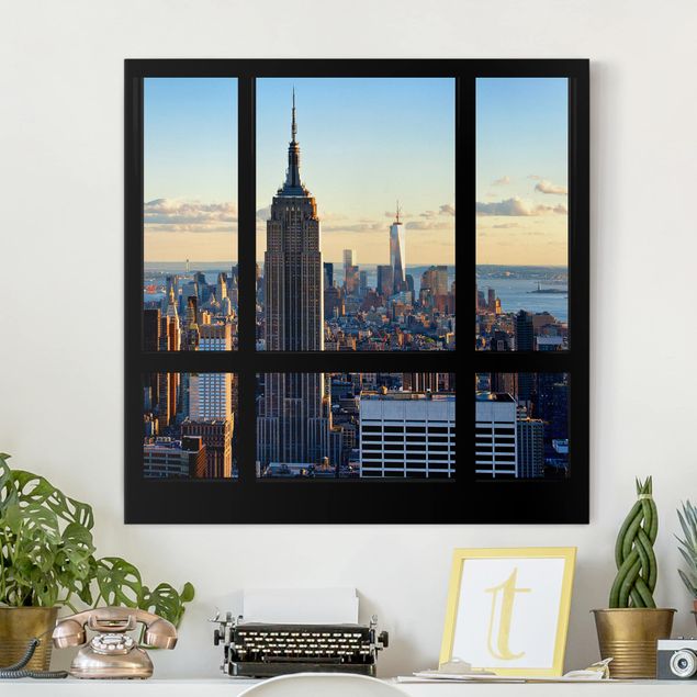Quadri New york Finestra di New York vista sull'Empire State Building