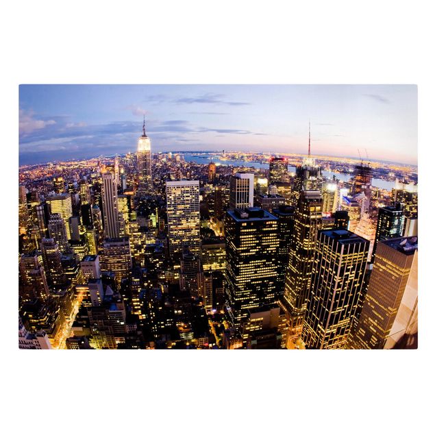 Quadro città Skyline di New York di notte