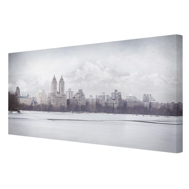 Quadri su tela con architettura e skylines No.YK2 New York nella neve