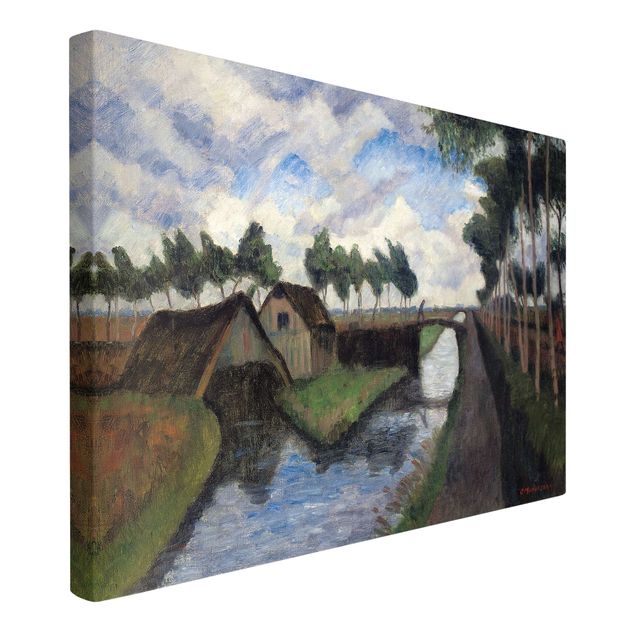 Quadri espressionisti Otto Modersohn - Il canale di Rautendorf con la casa della barca vicino a Worpswede