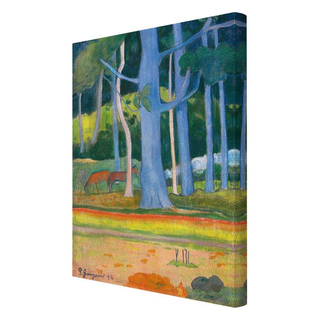 Quadri con paesaggio Paul Gauguin - Paesaggio con tronchi d'albero blu