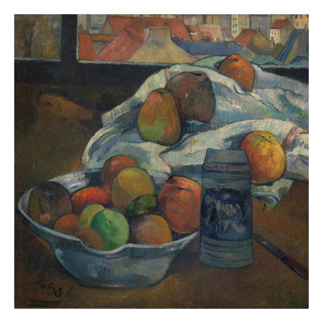 Riproduzioni quadri Paul Gauguin - Fruttiera e brocca davanti a una finestra