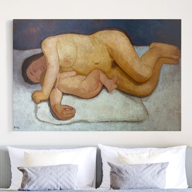 Quadro espressionismo Paula Modersohn-Becker - Madre e figlio reclinati