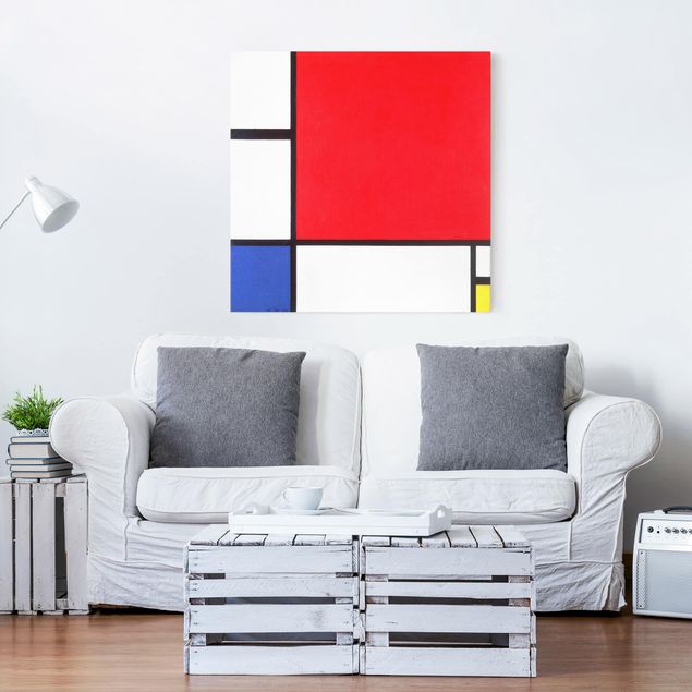 Stile di pittura Piet Mondrian - Composizione con rosso, blu e giallo