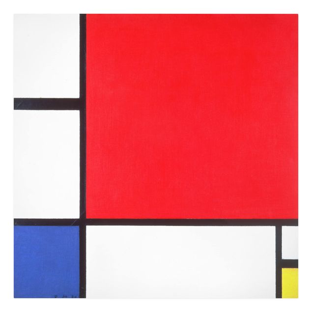 Quadro astratto Piet Mondrian - Composizione con rosso, blu e giallo